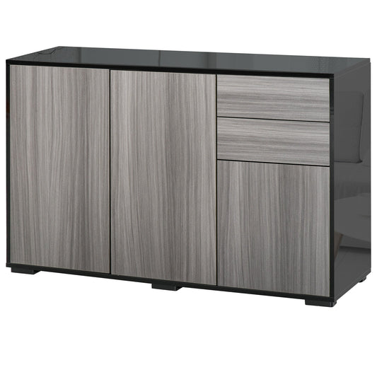 Kitchen Sideboard Storage Cabinet, Modern Coffee Bar with Push-Open Design and 2 Drawers for Living Room, Black Bar Cabinets Multi Colour  at Gallery Canada