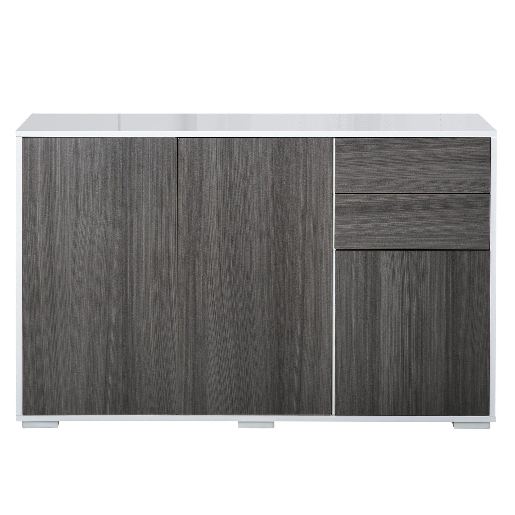 Kitchen Sideboard Storage Cabinet, Modern Coffee Bar with Push-Open Design and 2 Drawers for Living Room, Light Grey Kitchen Pantry Cabinets Multi Colour  at Gallery Canada