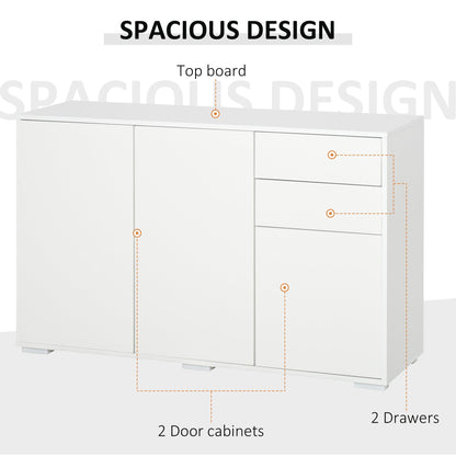 Kitchen Sideboard Storage Cabinet, Modern Coffee Bar with Push-Open Design and 2 Drawers for Living Room, White Bar Cabinets   at Gallery Canada