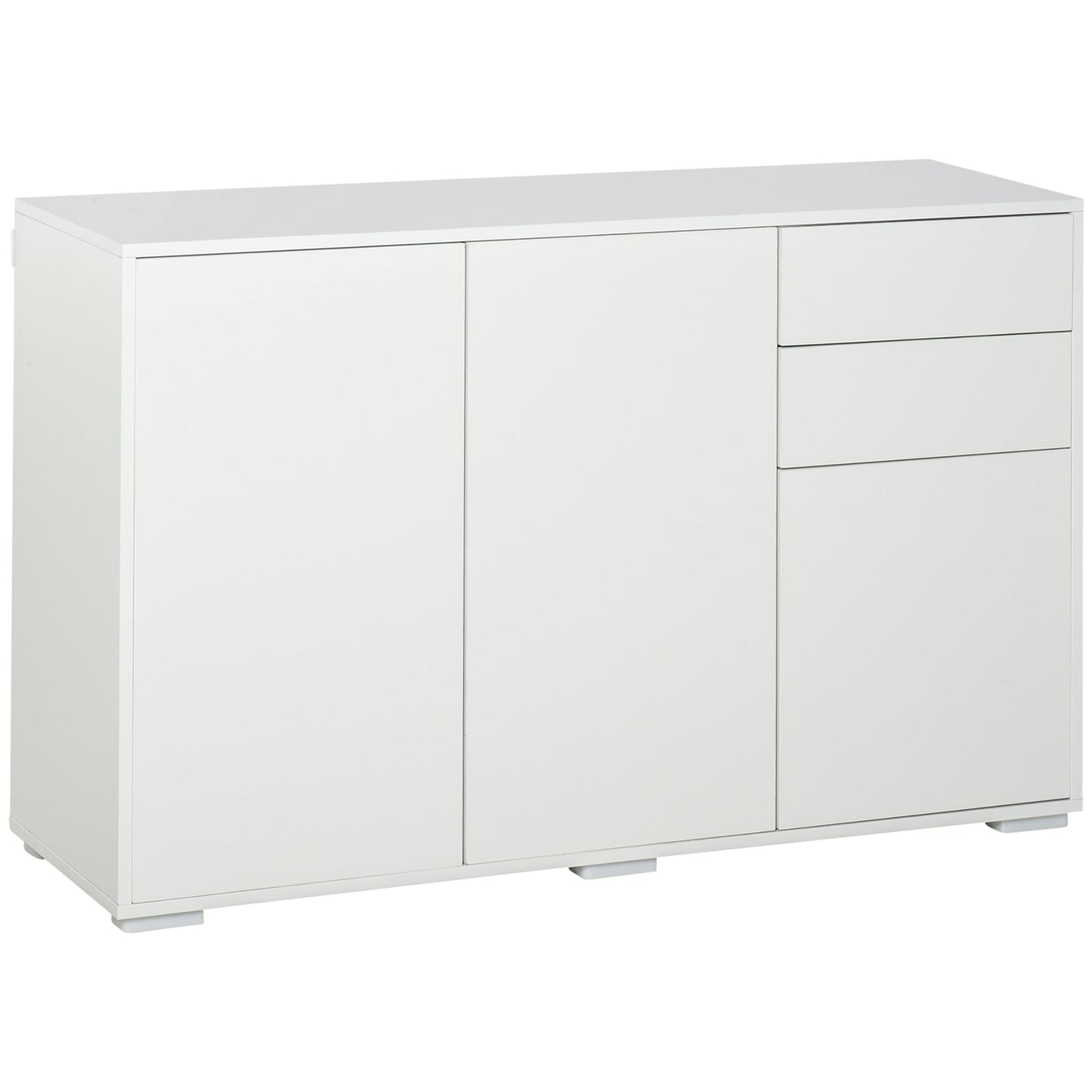 Kitchen Sideboard Storage Cabinet, Modern Coffee Bar with Push-Open Design and 2 Drawers for Living Room, White Bar Cabinets   at Gallery Canada