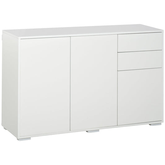 Kitchen Sideboard Storage Cabinet, Modern Coffee Bar with Push-Open Design and 2 Drawers for Living Room, White Bar Cabinets White  at Gallery Canada