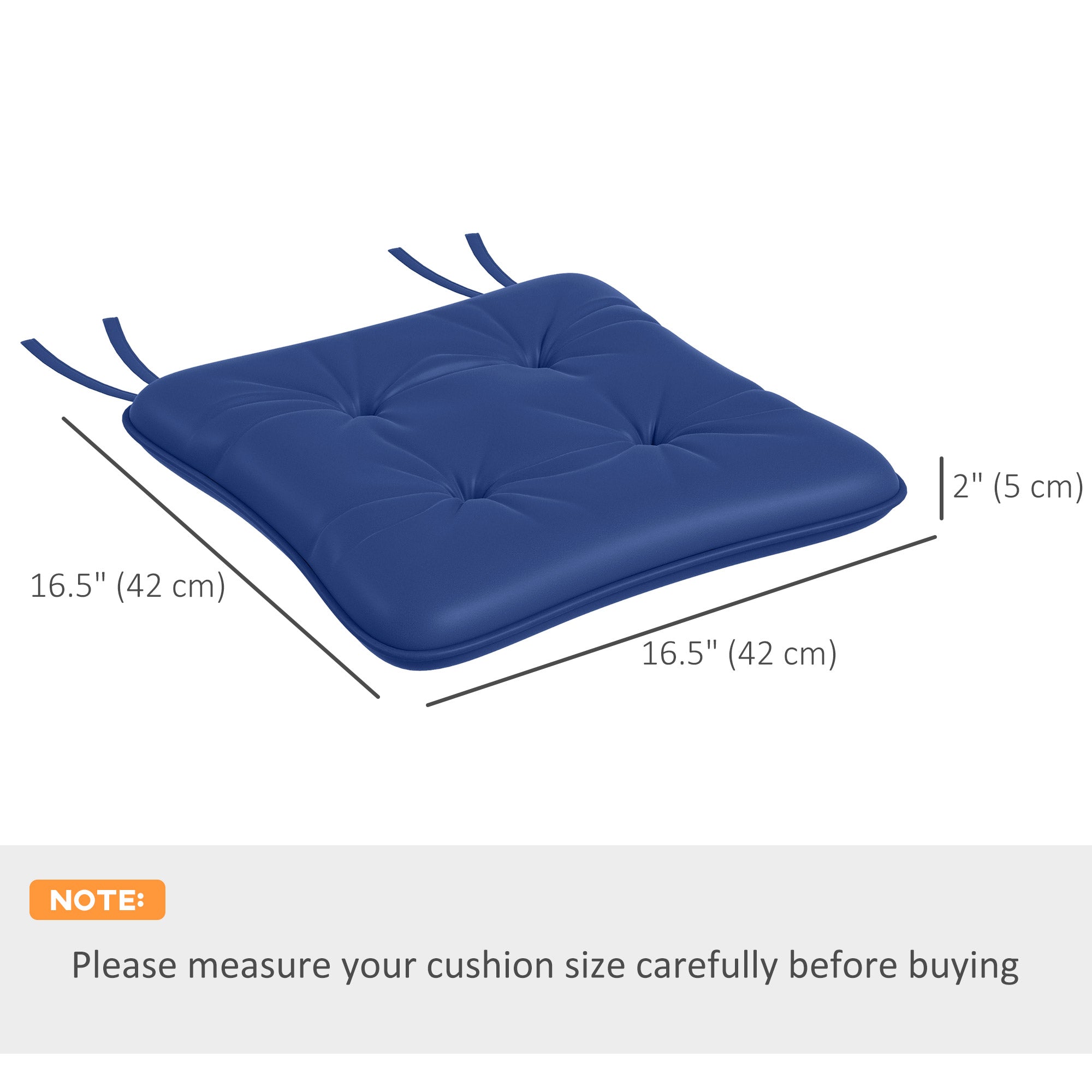 6-Piece Seat Cushion Replacement, Outdoor Patio Chair Cushions Set with Ties, Button Tufted, Dark Blue Patio Chair Cushions at Gallery Canada