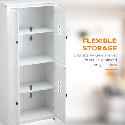 72" Freestanding 4-Door Kitchen Pantry, Buffet Cabinet, Pantry Organizer, Storage Cabinet Organizer with 4-tier, and Adjustable Shelves, White Kitchen Pantry Cabinets   at Gallery Canada