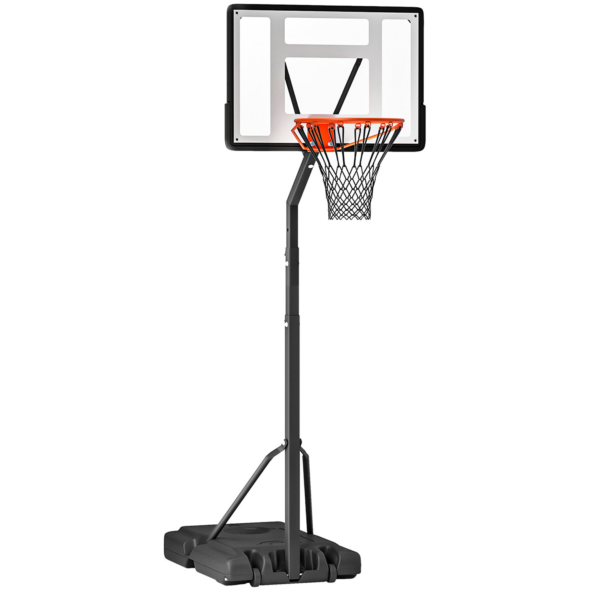 Portable Basketball Hoop Stand with Wheels, Height Adjustable 8FT-10FT for Outdoor Use, Black Basketball at Gallery Canada