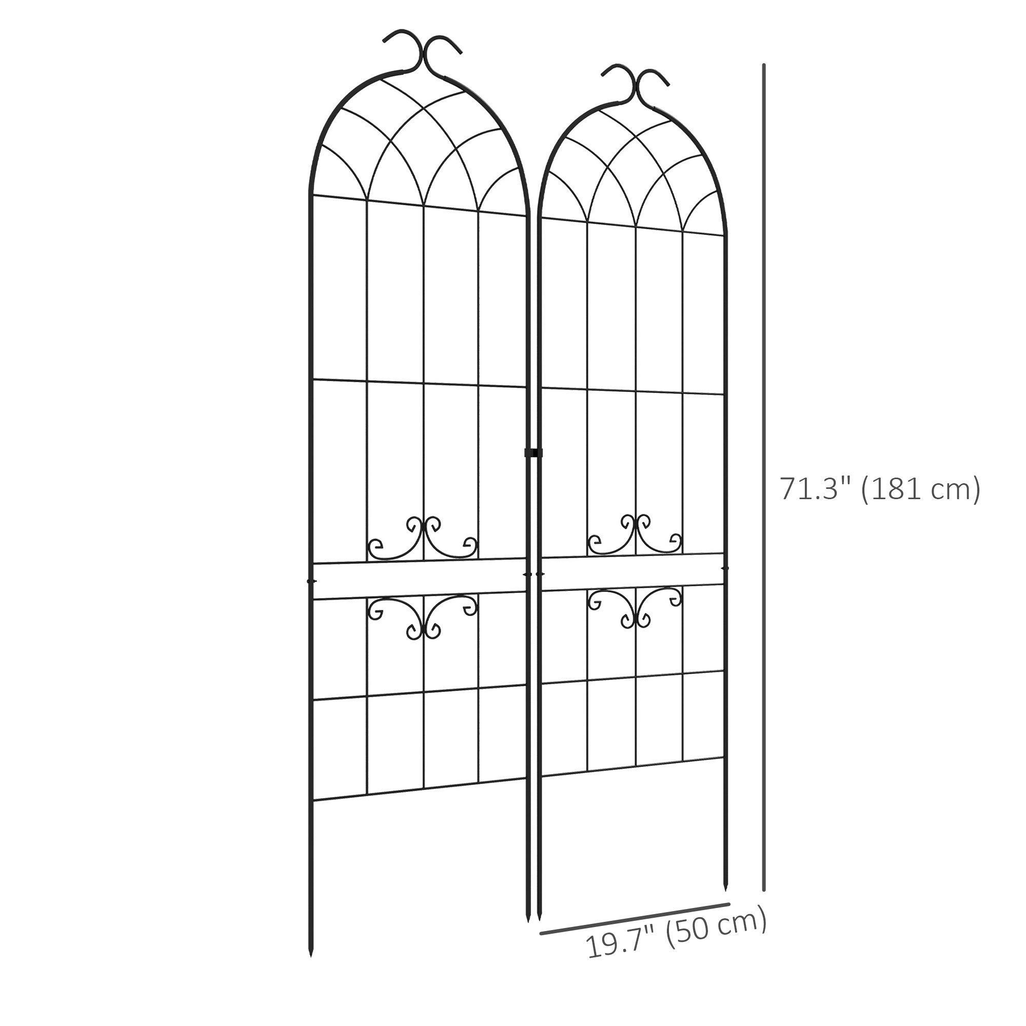 2 Pcs Garden Trellis for Climbing Plants, Outdoor Metal Trellis Plant Support Trellises for Patio, Lawn, Backyard Plant Stands at Gallery Canada