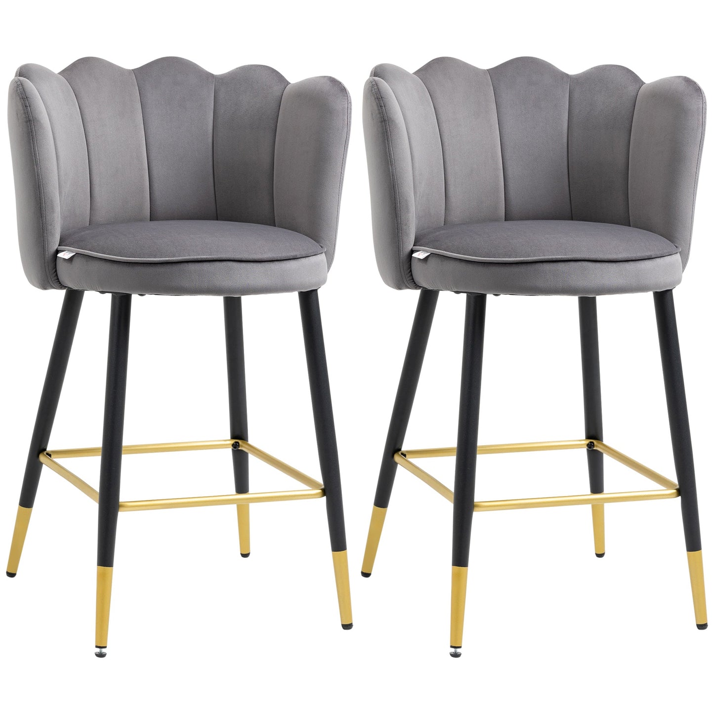 Bar Stools Set of 2 Modern Counter Height Bar Stools with Back, Footrest for Home Kitchen, 23.2"x20.5"x35.4", Grey Bar Stools Multi Colour  at Gallery Canada