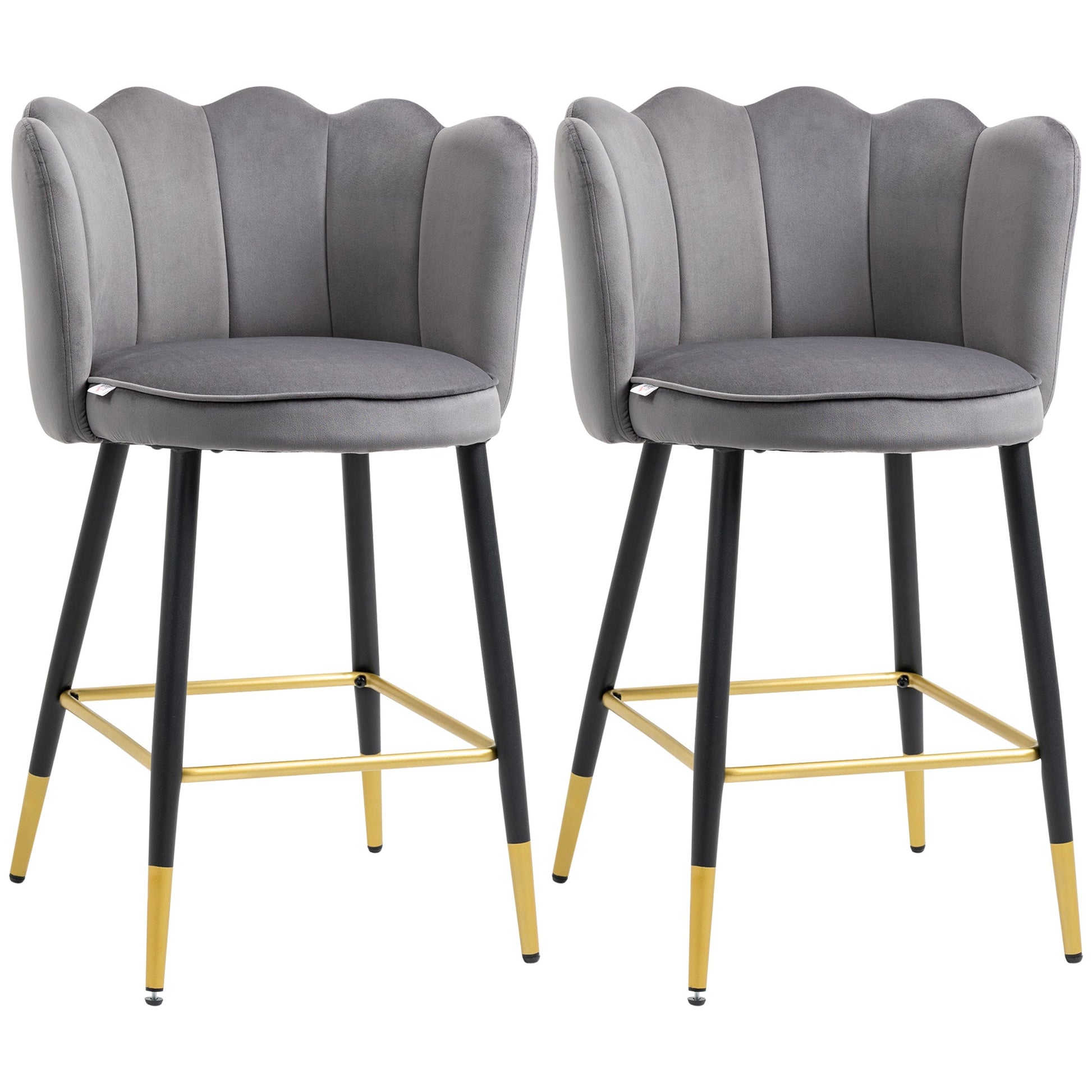 Bar Stools Set of 2 Modern Counter Height Bar Stools with Back, Footrest for Home Kitchen, 23.2"x20.5"x35.4", Grey Bar Stools Multi Colour  at Gallery Canada