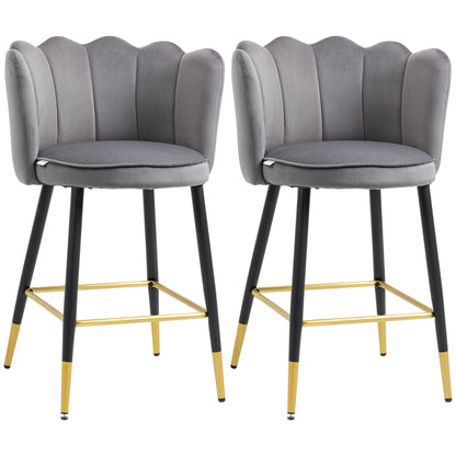 Bar Stools Set of 2 Modern Counter Height Bar Stools with Back, Footrest for Home Kitchen, 23.2"x20.5"x35.4", Grey Bar Stools Multi Colour  at Gallery Canada