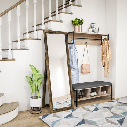 58" x 20" Floor Standing Mirror, Full Body Mirror for Bedroom, Living Room, Rustic Brown Full Length Mirrors   at Gallery Canada