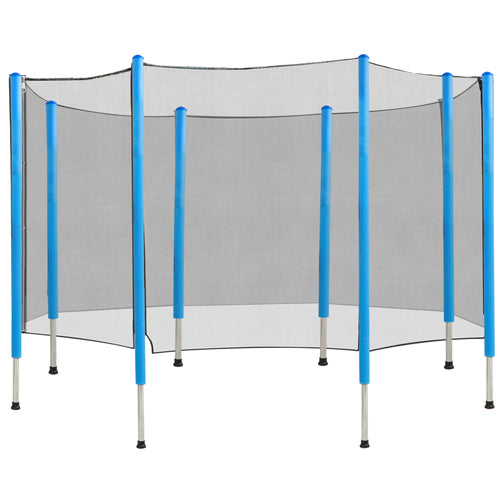 12FT Trampoline Net Enclosure Trampolining Bounce Safety Accessories w/ 8 Poles Net Enclosure Only, Black