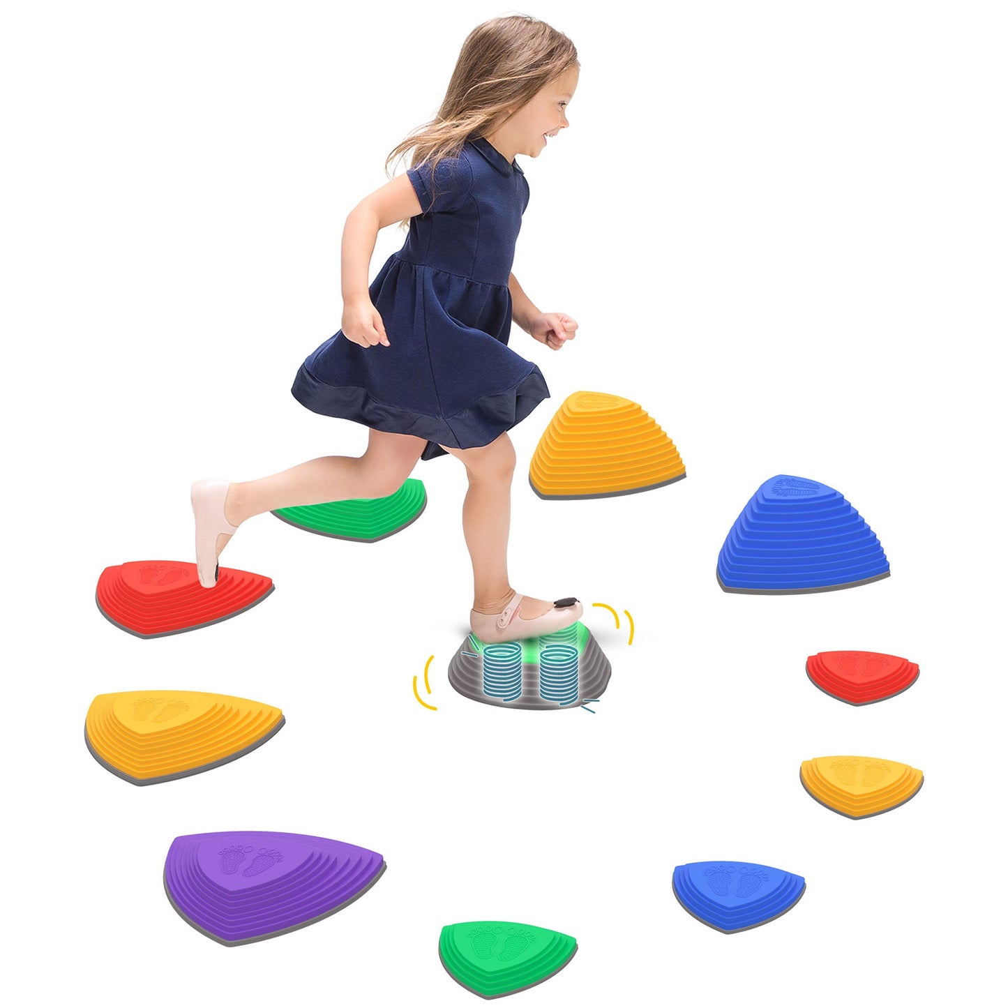 Stackable Non-Slip Stepping Stones for Kids, Obstacle Course, Sensory Play, Multi-Colour Gym Sets & Swings Multi Colour  at Gallery Canada