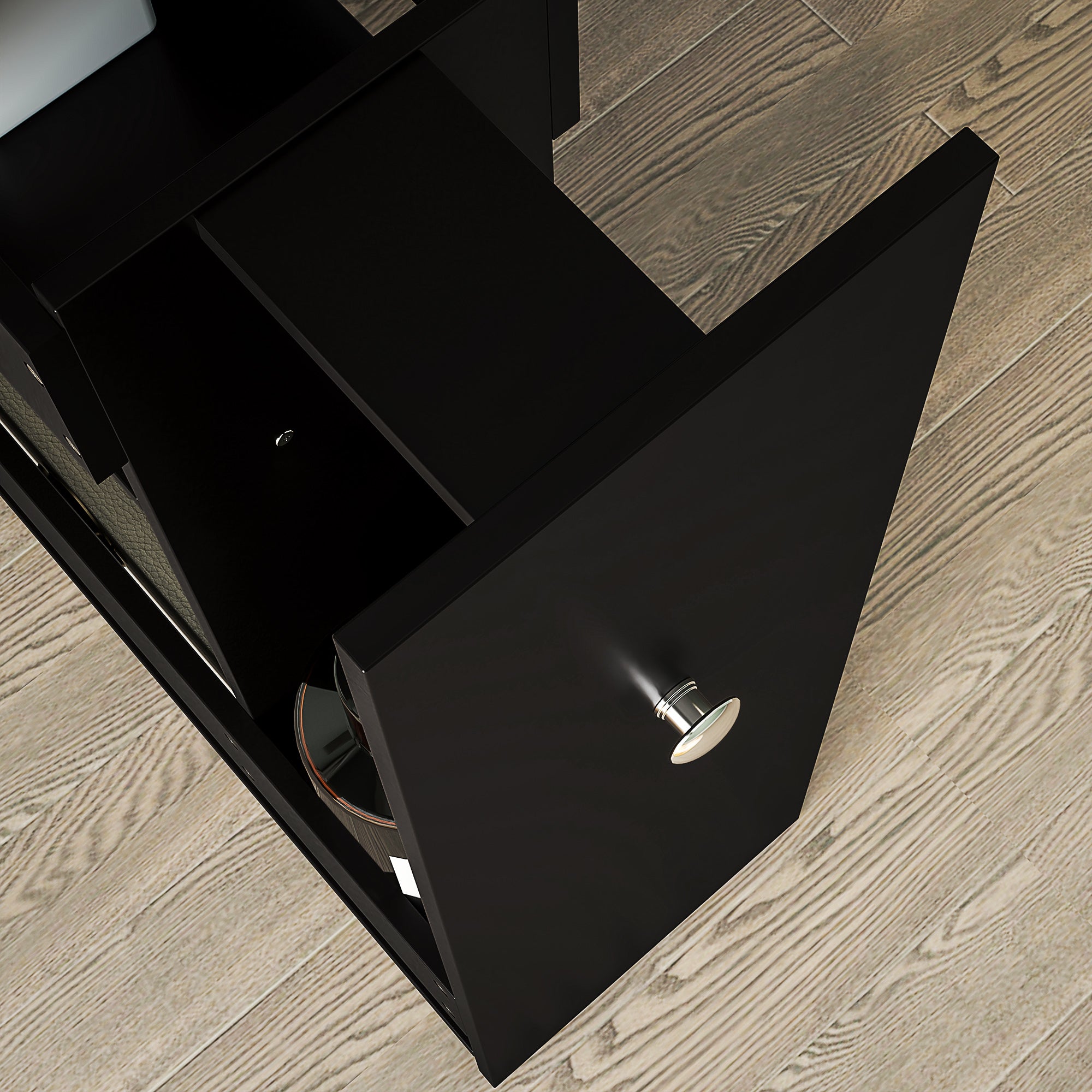 Space Saving Toilet Paper Cabinet, Narrow Bathroom Cabinet with Drawers and Hidden Storage, Black Bathroom Cabinets at Gallery Canada