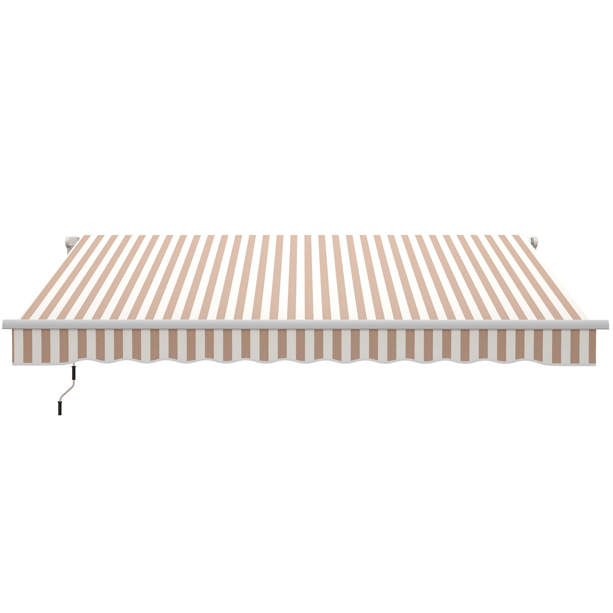 12' x 10' Retractable Awning Patio UV Resistant Fabric and Aluminum Frame for Deck, Balcony, Yard, Beige Deck Awnings at Gallery Canada