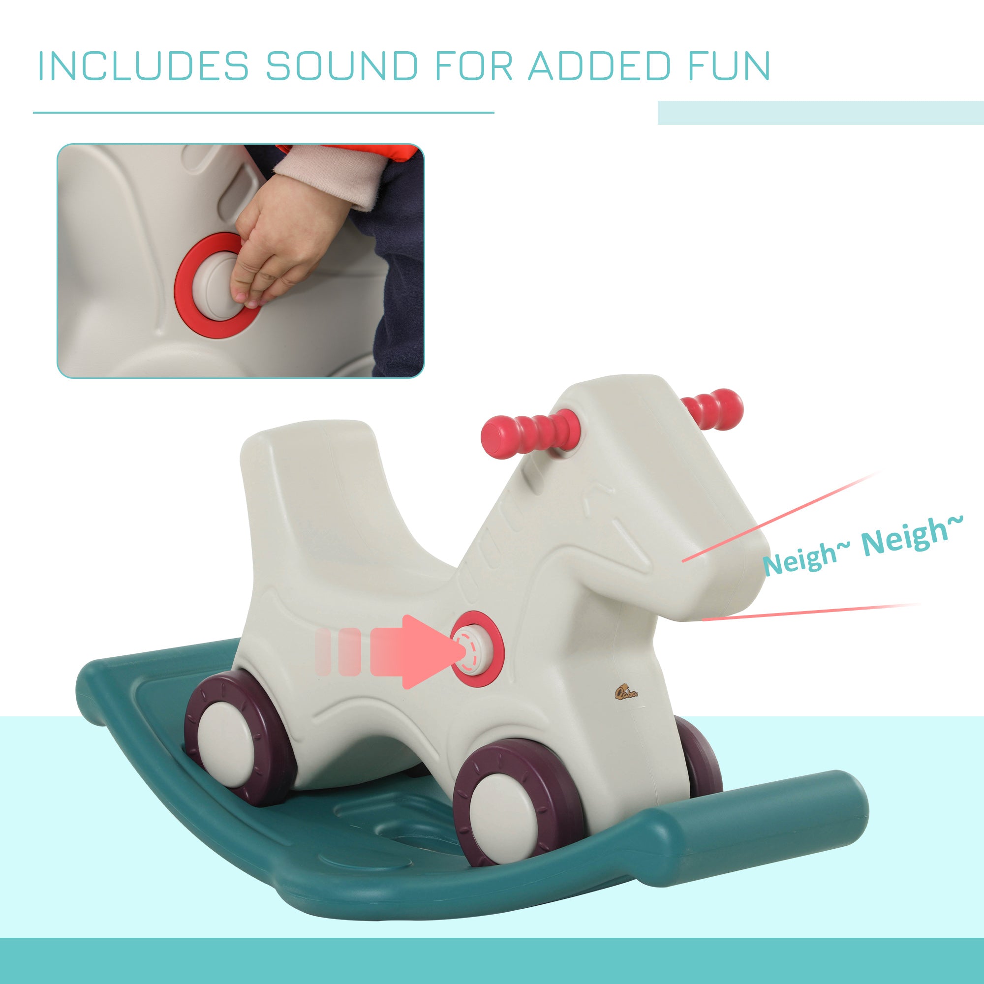 Rocking Horse 2 in 1 Ride on Toys and Sliding Car for Kids Baby Rocker Roller Toddler Playset Indoor Outdoor 1-4 Years Old Rocking Horses   at Gallery Canada