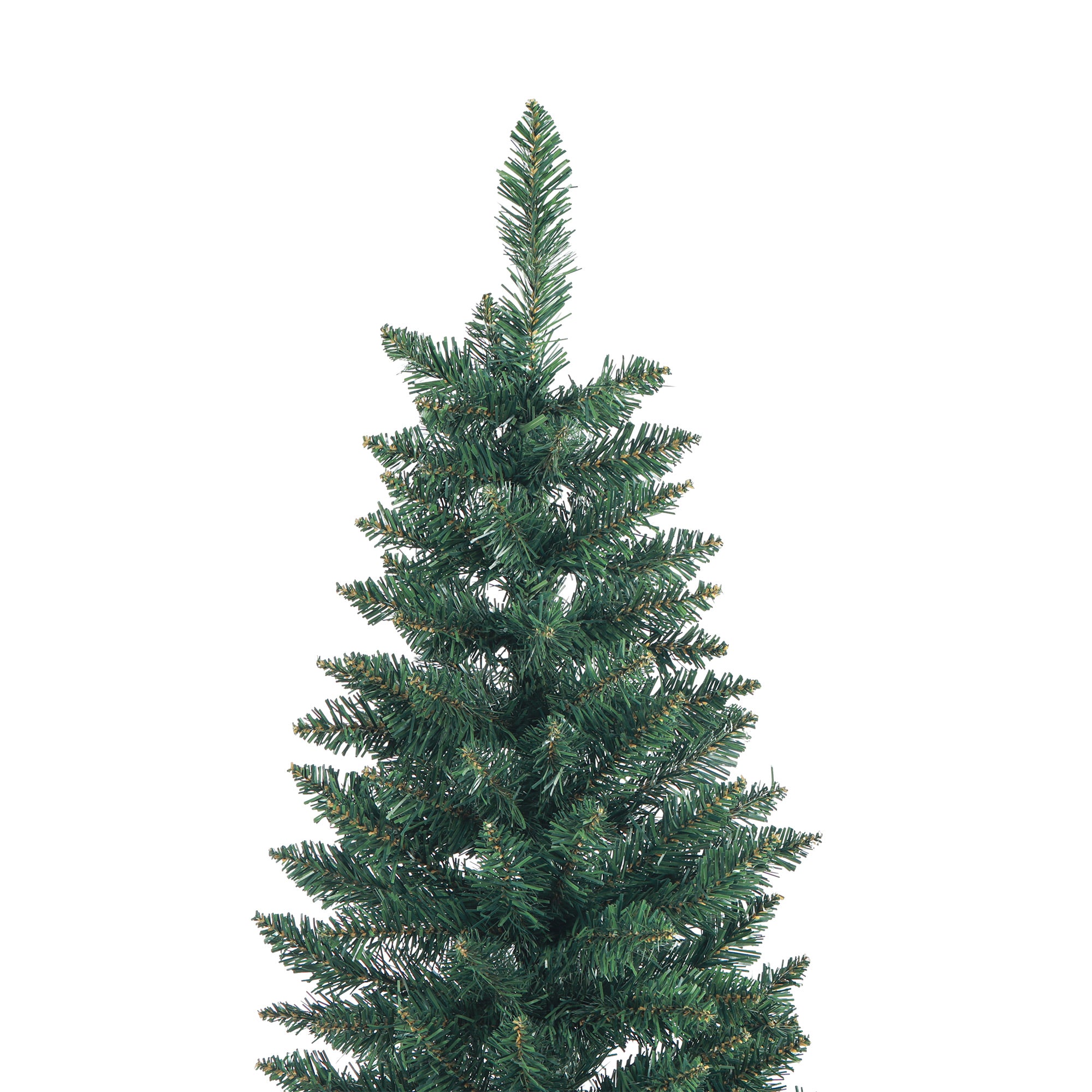 7ft Tall Pencil Artificial Christmas Tree with 687 Branch Tips with Steel Base, Green Pencil Christmas Trees   at Gallery Canada