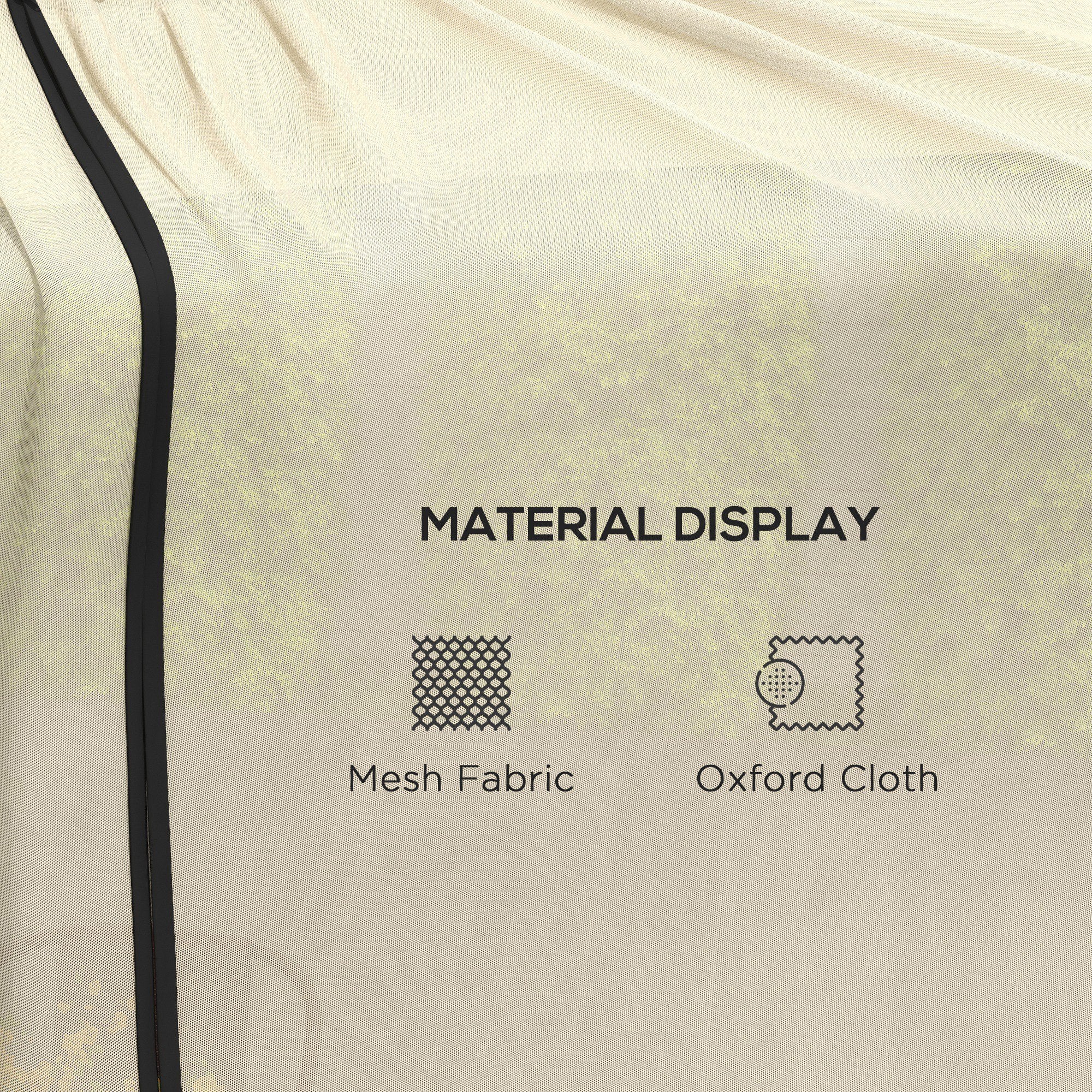 7.5FT Umbrella Table Screen Mosquito Bug Net, Garden Large Umbrella Cover Netting with Zippered Door, Black Gazebos at Gallery Canada