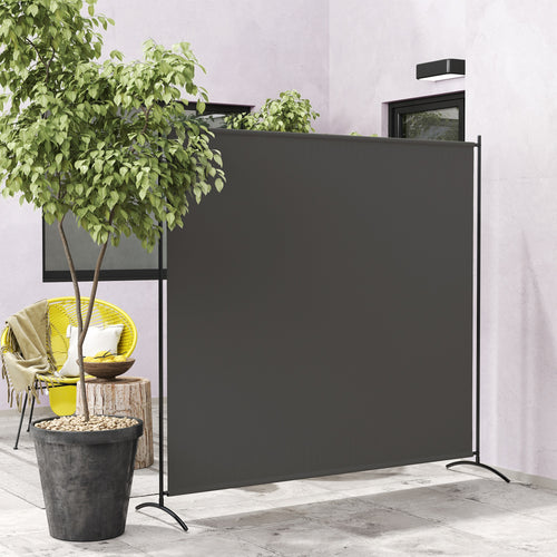 Single Panel Room Divider, UV30+ Privacy Screen, Indoor Outdoor Privacy Panel with Stable Base, Dark Grey