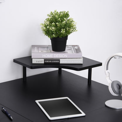 L-Shaped Computer Desk for PC, Corner Table for Small Spaces with Elevated Shelf, Keyboard Tray, CPU Stand, Home Office Computer Desks   at Gallery Canada