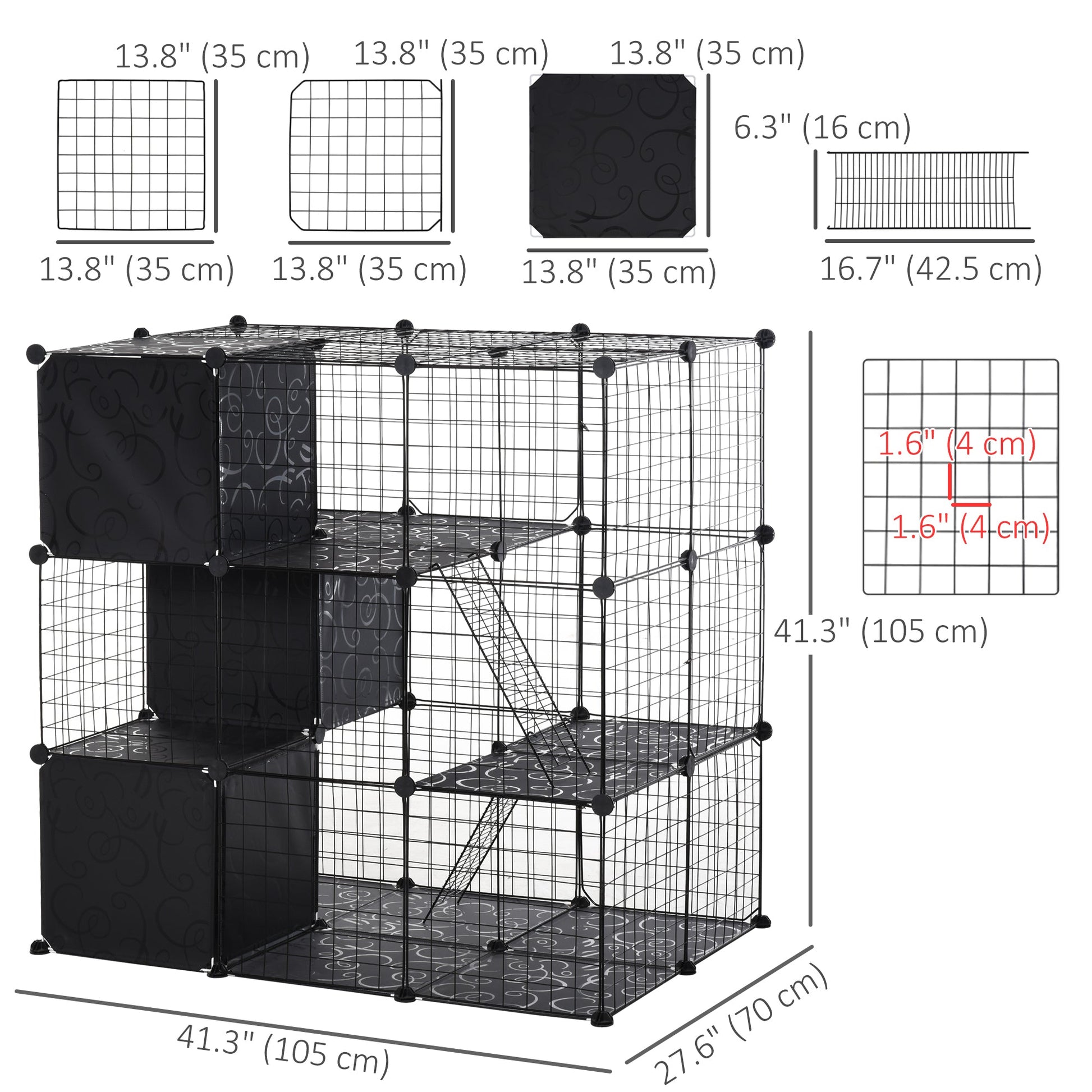 56 Panels Pet Playpen Small Animal Cage for Rabbit Houses & Habitats   at Gallery Canada