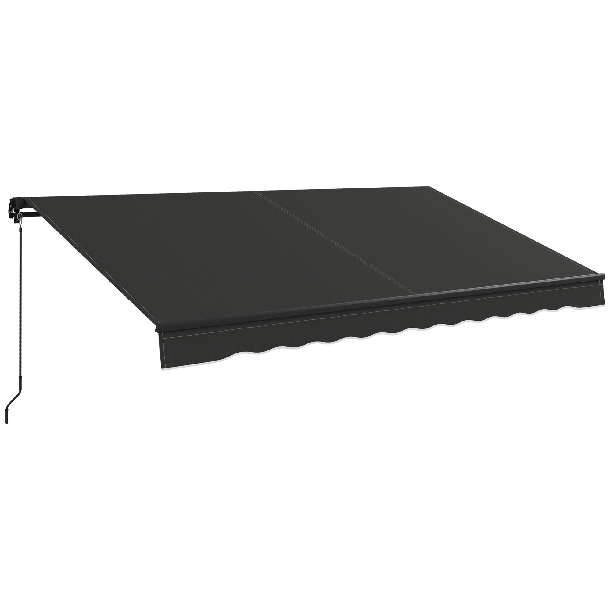 12' x 10' Retractable Awning, 280gsm UV Resistant Sunshade Shelter, for Deck, Balcony, Yard, Black Patio Awnings at Gallery Canada