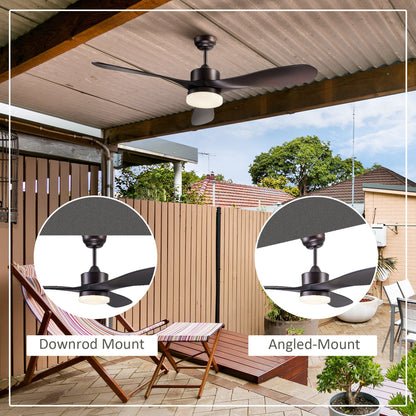 Reversible Indoor Ceiling Fan with Light, Modern Mount LED Lighting Fan with Remote Controller, for Bedroom, Living Room, Brown Floor Lamps & Ceiling Fan Lights   at Gallery Canada