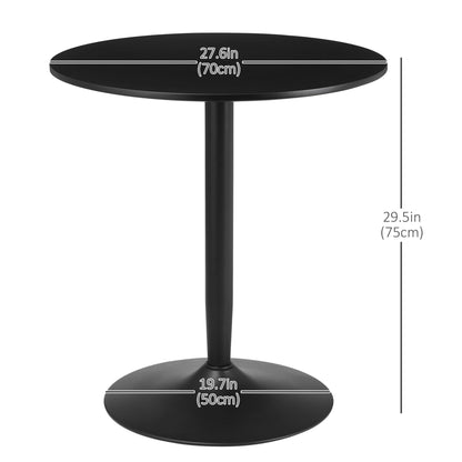 Round Dining Table for 2, Modern Kitchen Table with Painted Top and Steel Base for Living Room, Dining Room, Black Bar Tables & Dining Tables   at Gallery Canada