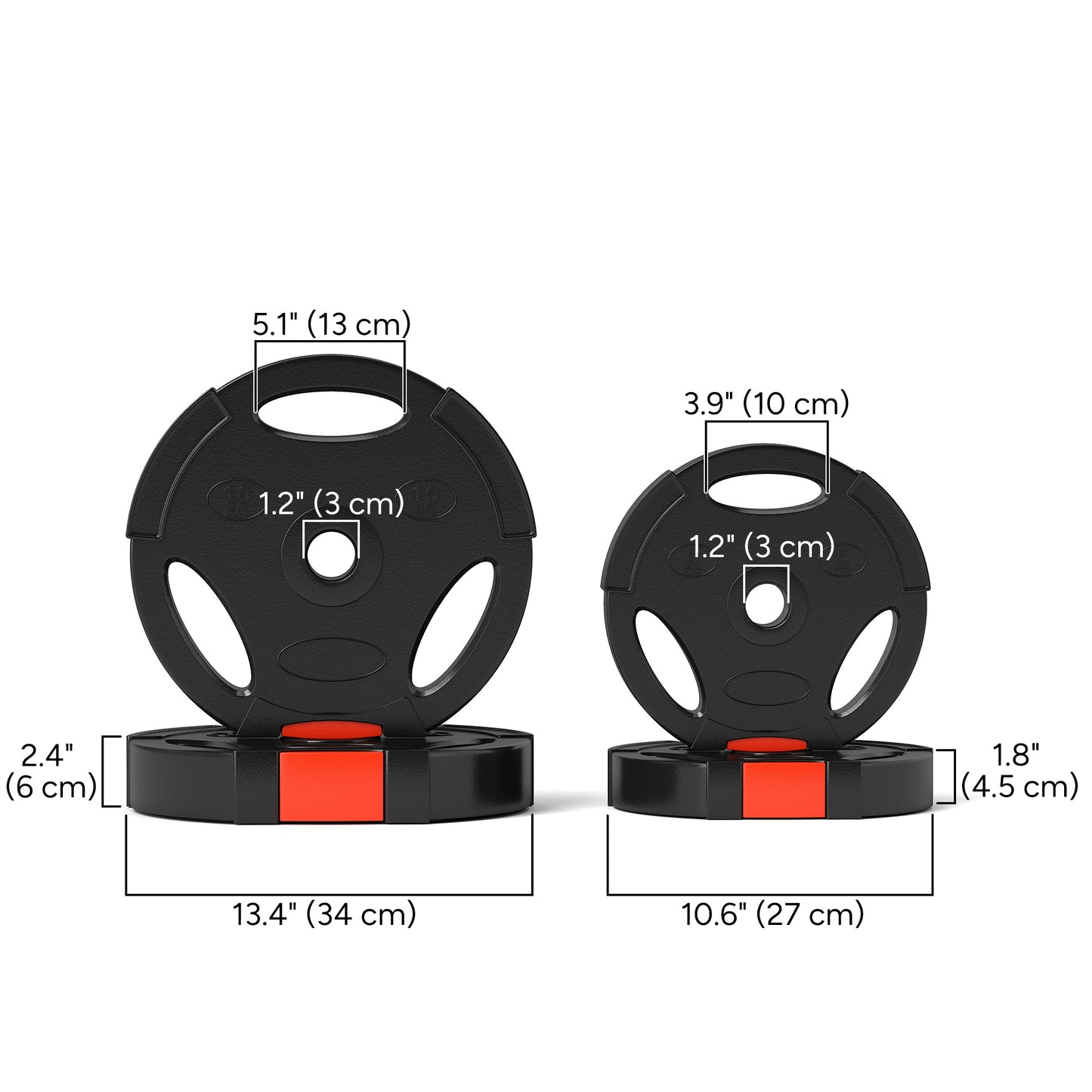 1-Inch Weight Plates, Barbell Weights Set for Weightlifting and Strength Training, 2 x 22lbs + 2 x 11lbs Dumbbells & Barbells   at Gallery Canada