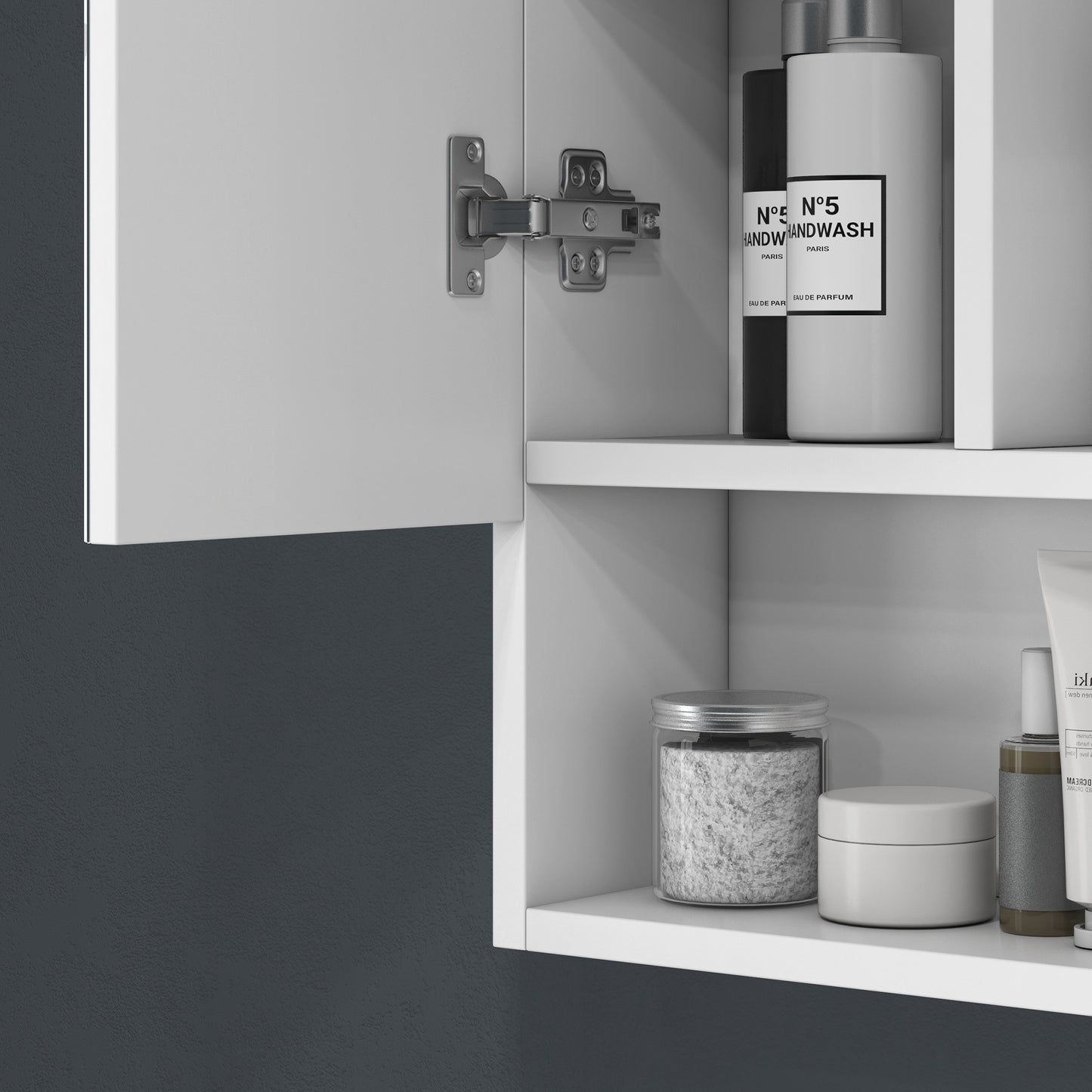 Wall Mounted Bathroom Medicine Cabinet with Mirror and Adjustable Shelves, White Mirror Medicine Cabinets   at Gallery Canada