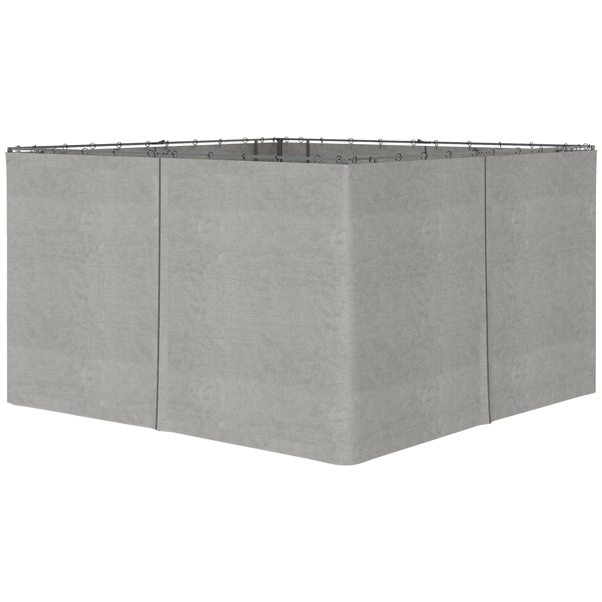 Replacement Gazebo Curtains with Zipper, 4-Panel Universal Gazebo Privacy Sidewall for Most 10' x 13' Gazebo Canopy Pavillion, Hooks/C-Rings Included, Grey Gazebo Sidewalls at Gallery Canada