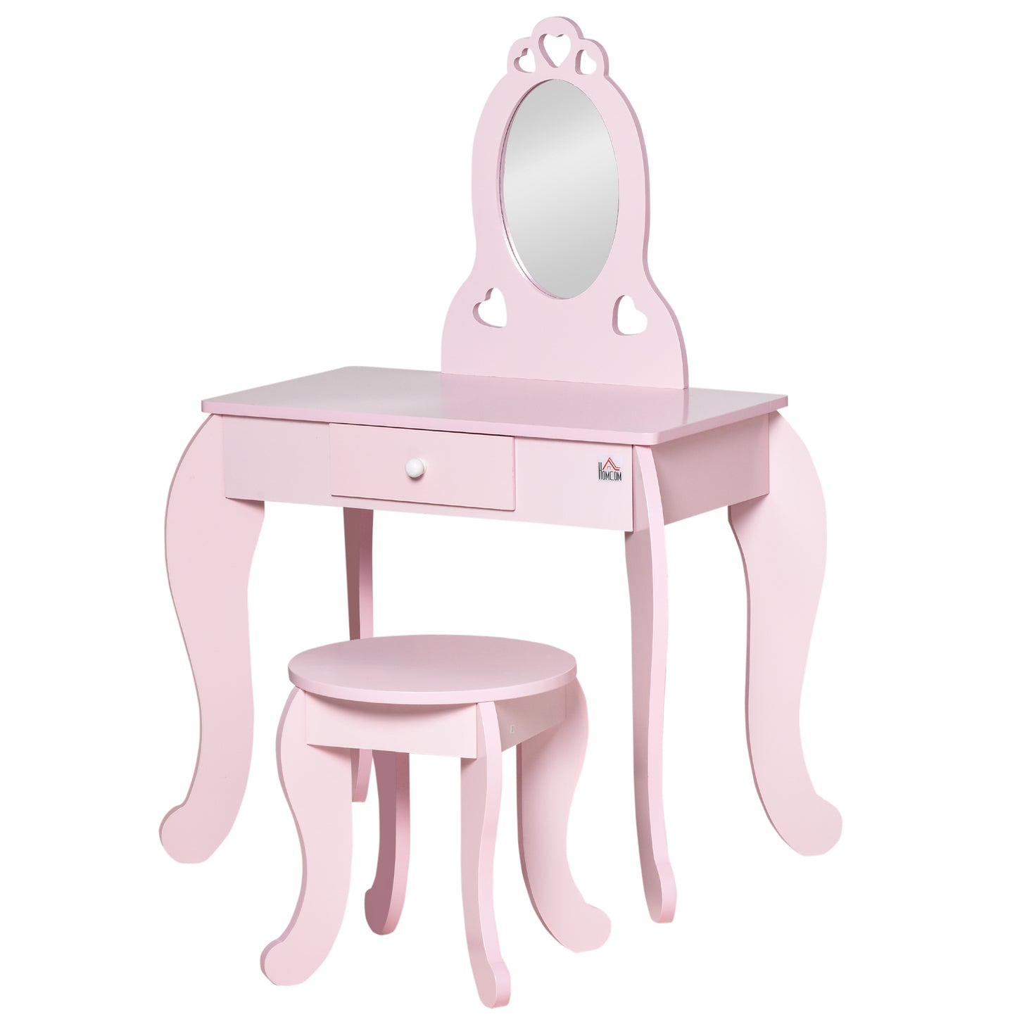 Kids Vanity Table Set with Mirror and Stool, Drawer, for 3-6 Years, Pink Toy Vanity   at Gallery Canada