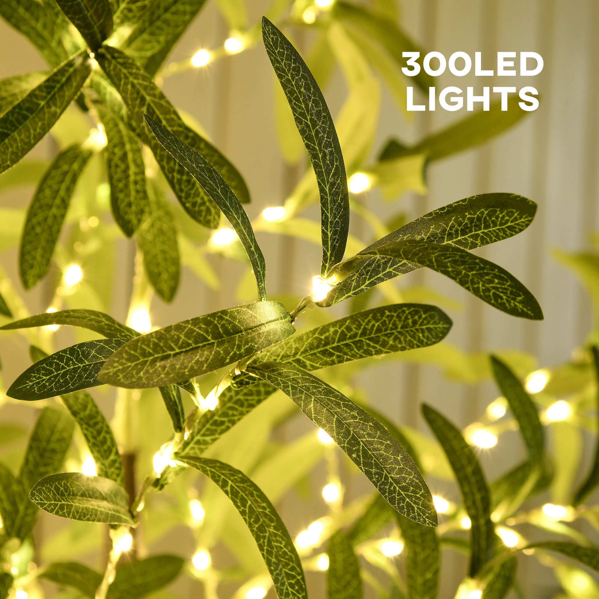 6ft LED Olive Tree with 300 Warm White Lights, Light up Olive Tree for Indoor, Home, Party, Wedding, Christmas, Green Artificial Tree Light   at Gallery Canada