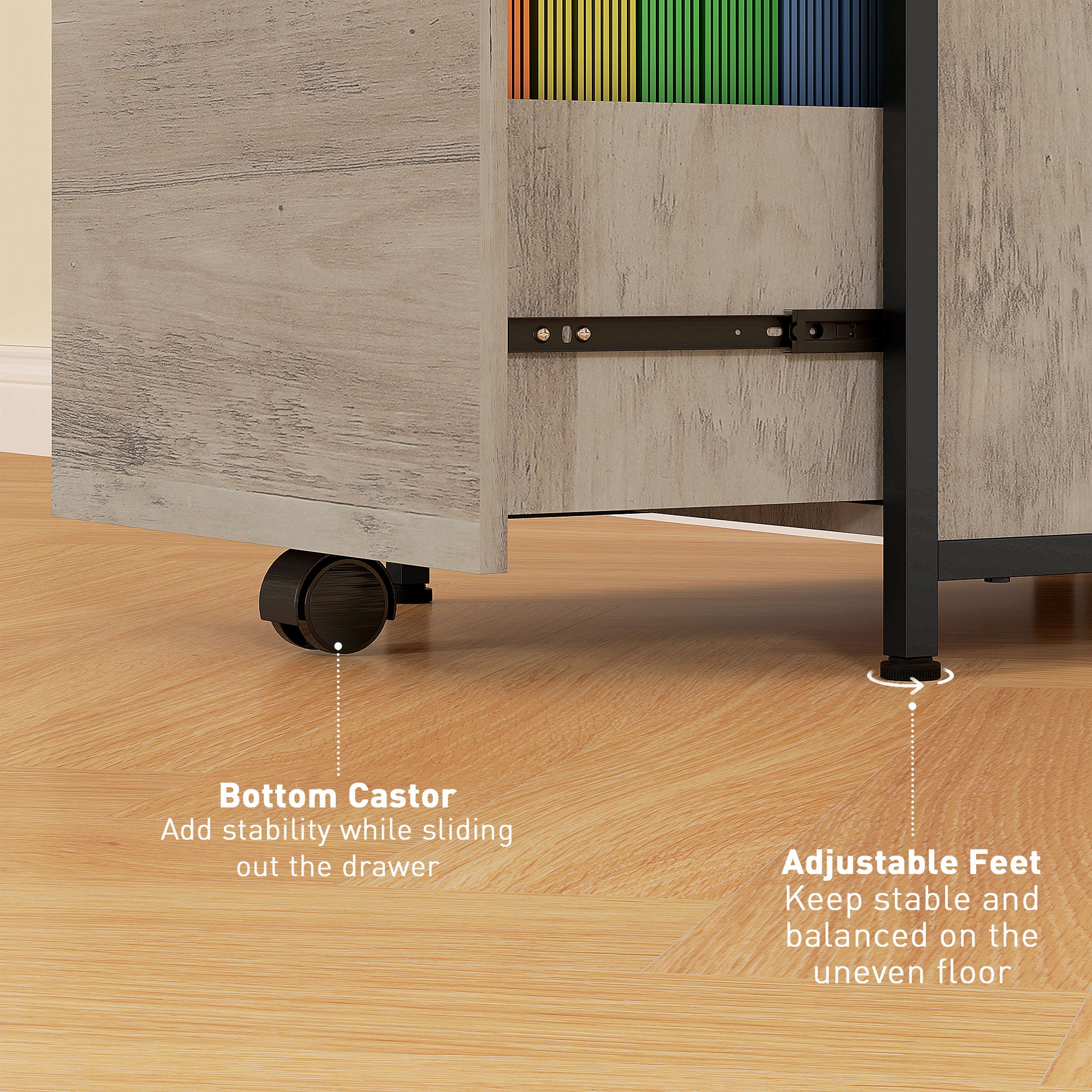Vertical Filing Cabinet, Tall File Cabinet with 2 Drawers, Hanging Bars for Letter and A4 Size, Distressed Grey Office Cabinets & Cupboards at Gallery Canada