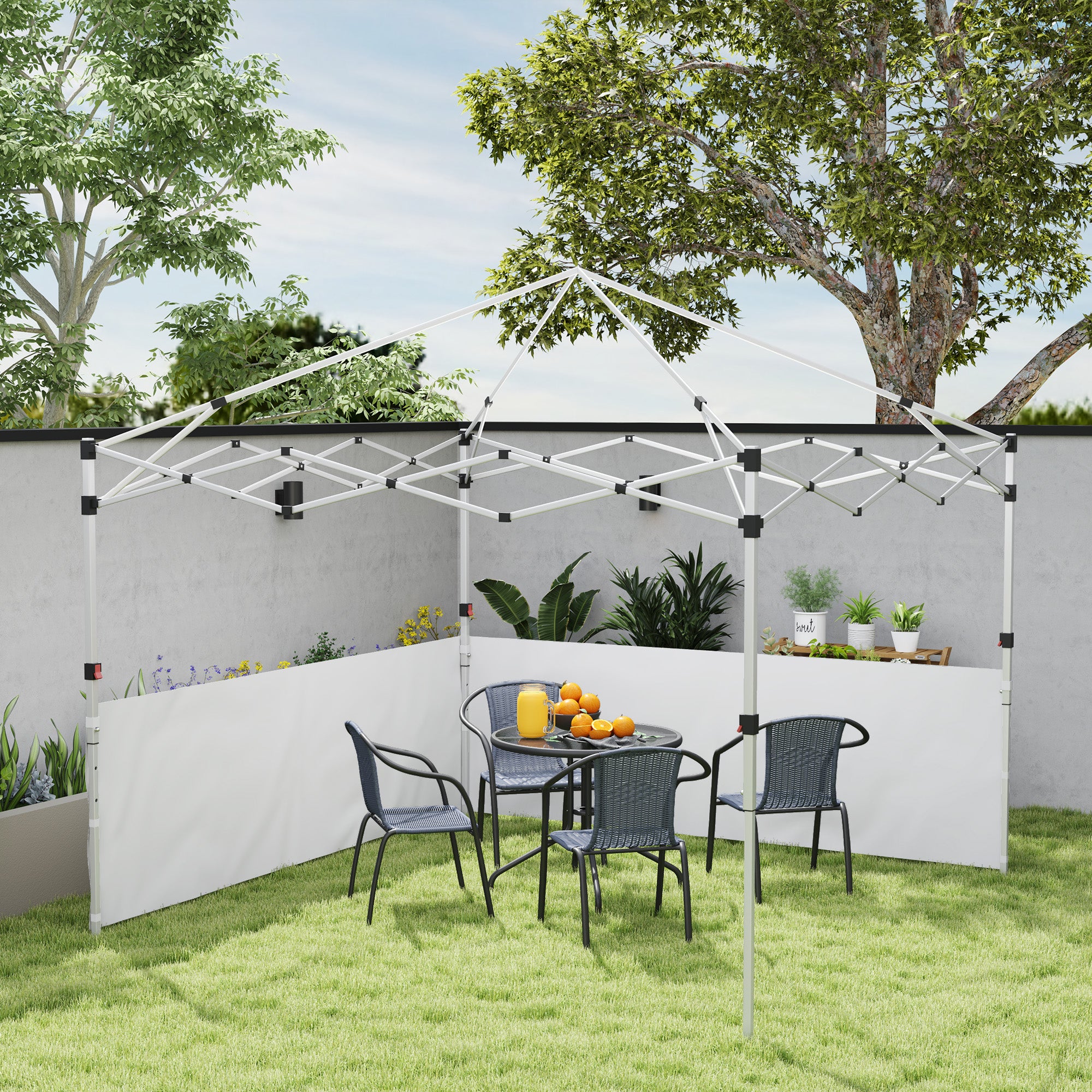 Canopy Sidewalls for 10' x 10' or 10' x 20' Pop up Canopy, 2 PCS Canopy Half Walls Only, White Gazebo Sidewalls at Gallery Canada