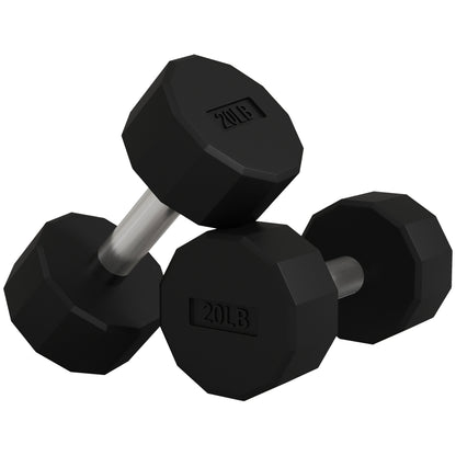 2 x 20lbs Dumbbells Set with Non-Slip Grip, Rubber Covered Weights for Men Women Home Gym Workout Dumbbells & Barbells   at Gallery Canada