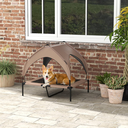 Raised Dog Bed Cooling Dog Cot w/ Canopy Washable Breathable Mesh, for Medium and Large Dogs, Coffee Elevated Dog Beds   at Gallery Canada