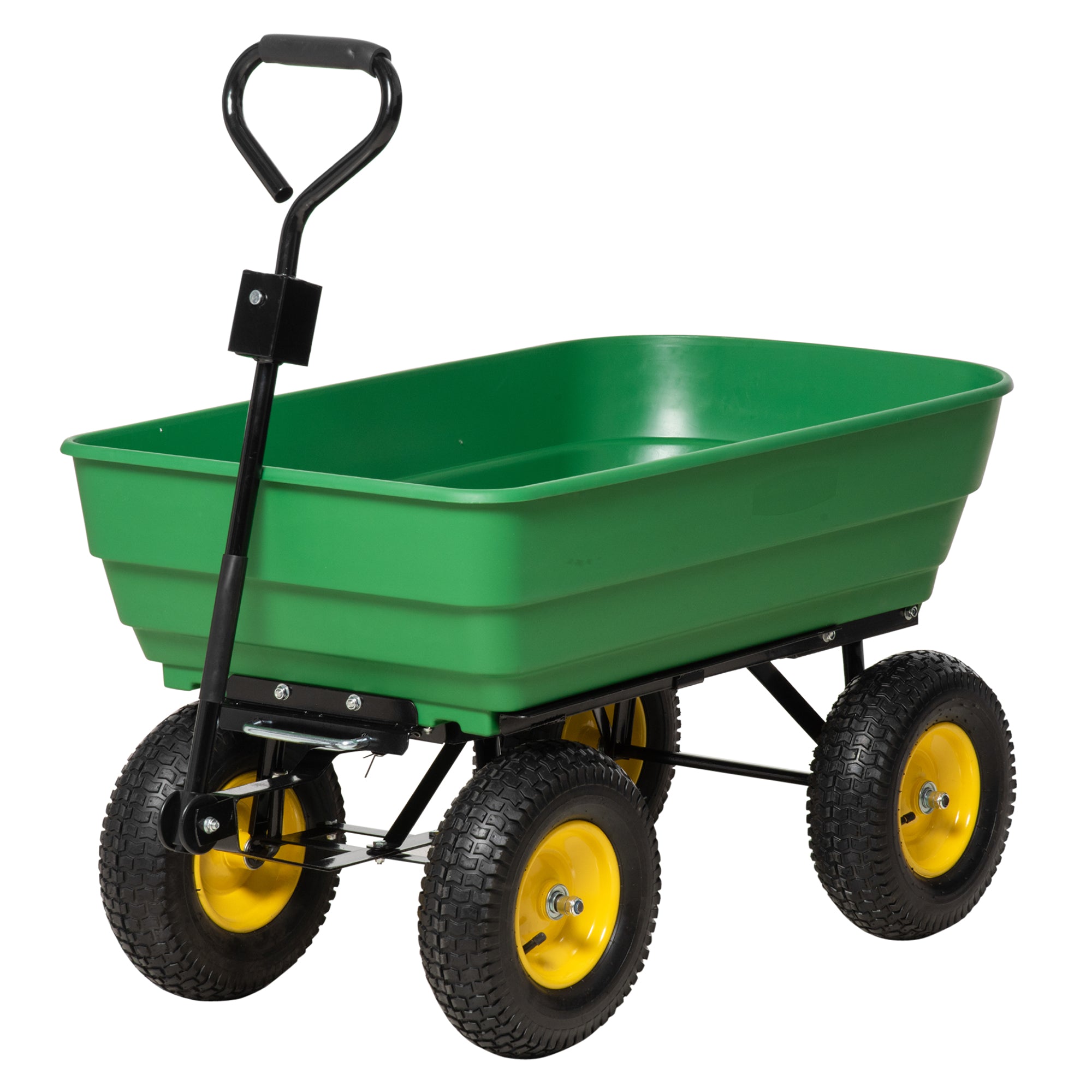 Garden Dump Cart Heavy Duty 440lbs Wagon with Steel Frame and 12