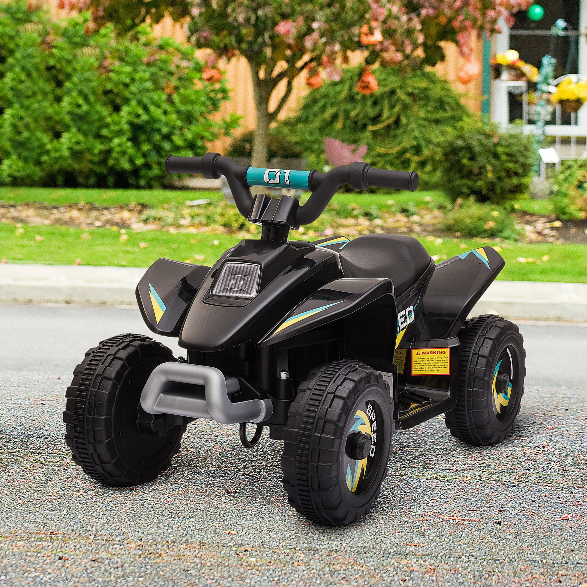 Kids Ride on ATV, 6V Battery Powered Quad Car with Forward, Reverse Switch, for Boys Girls 18-36 Months, Black Electric Toy Cars   at Gallery Canada