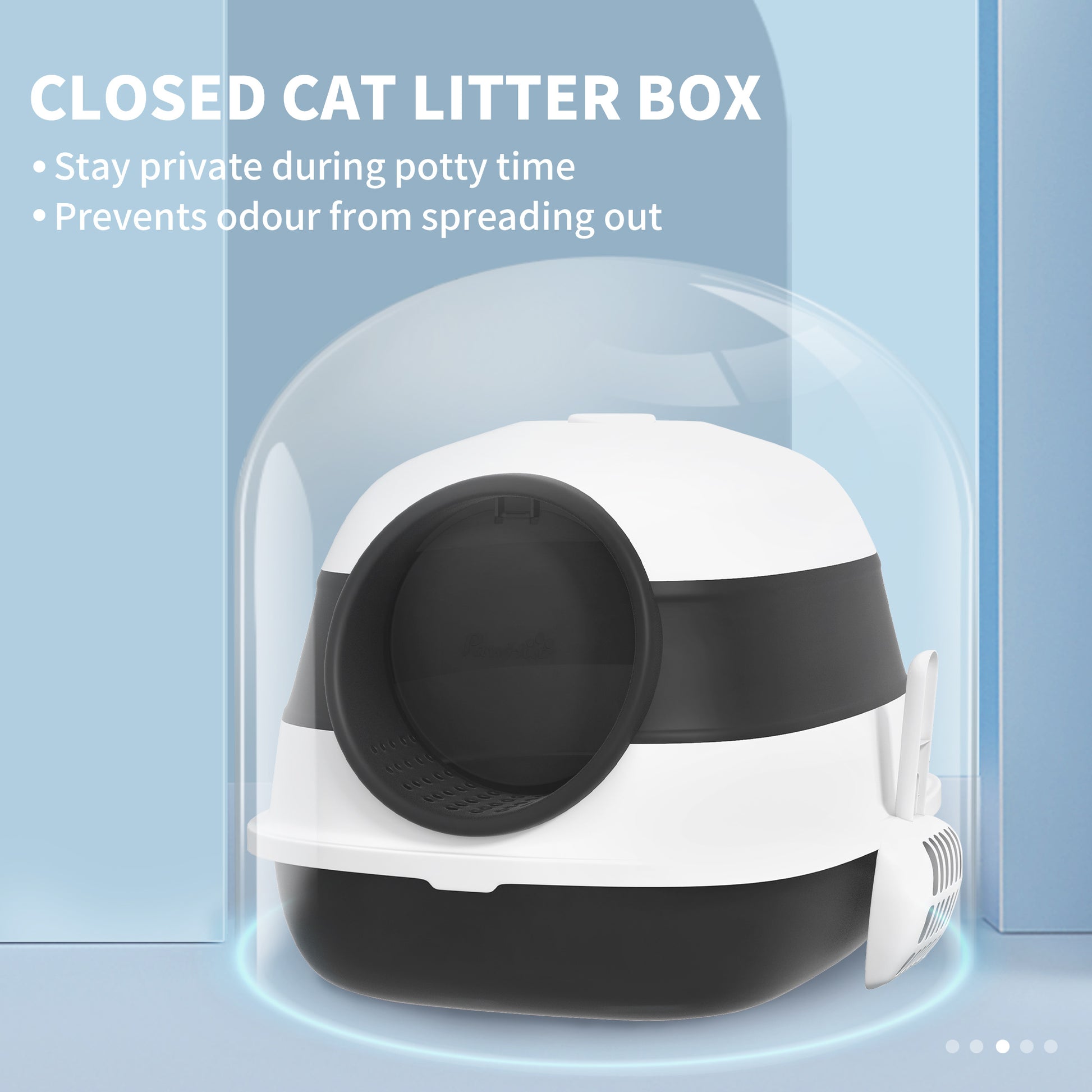 Cat Litter Box with Lid, Covered Litter Box w/ High Sides, Black Cat Litter Box Enclosures   at Gallery Canada