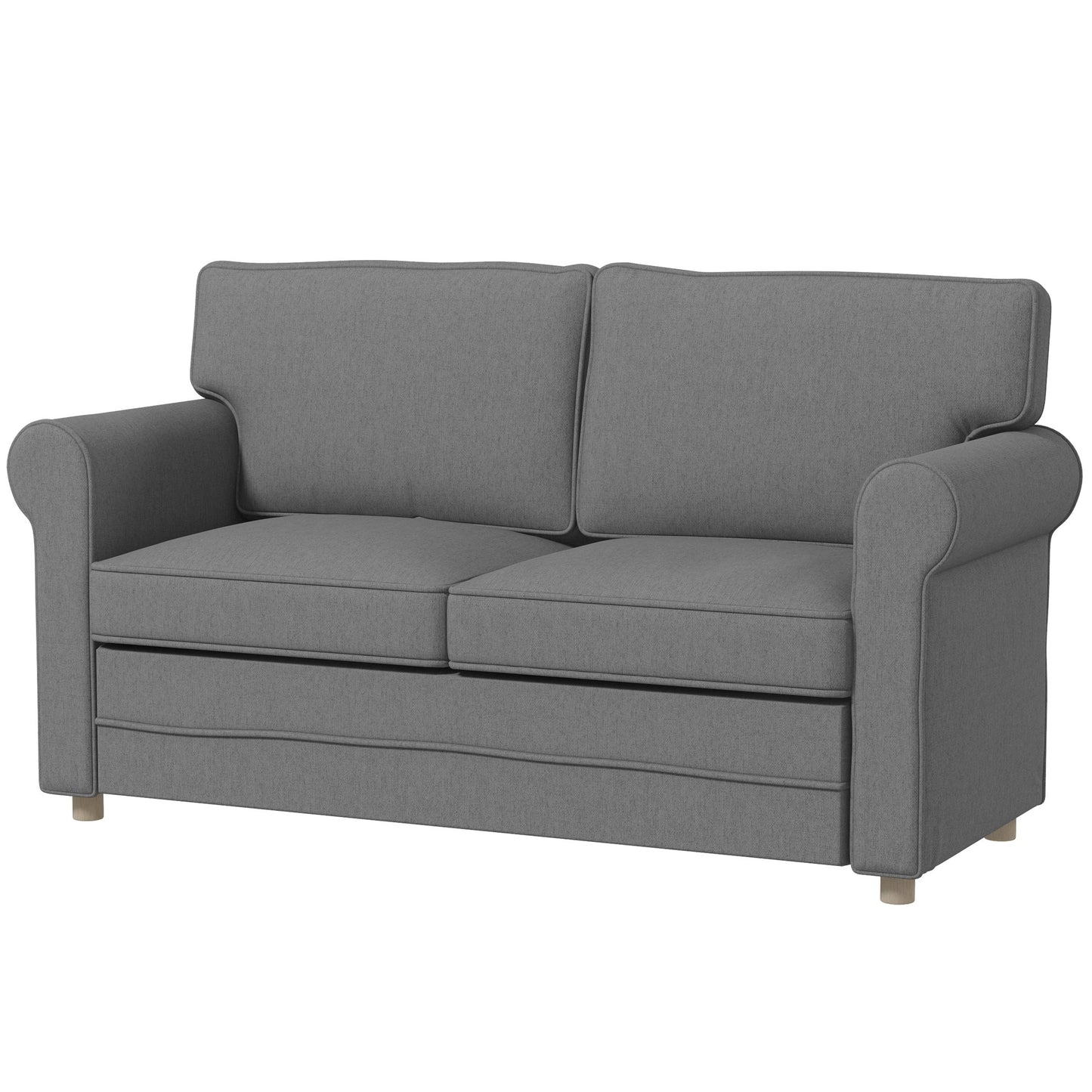 59" Loveseat Sofa for Bedroom, Modern Love Seats Furniture, Upholstered 2 Seater Couch with Solid Steel Frame and Beech Wood Legs, Med Grey 2-Seater Sofas Grey  at Gallery Canada