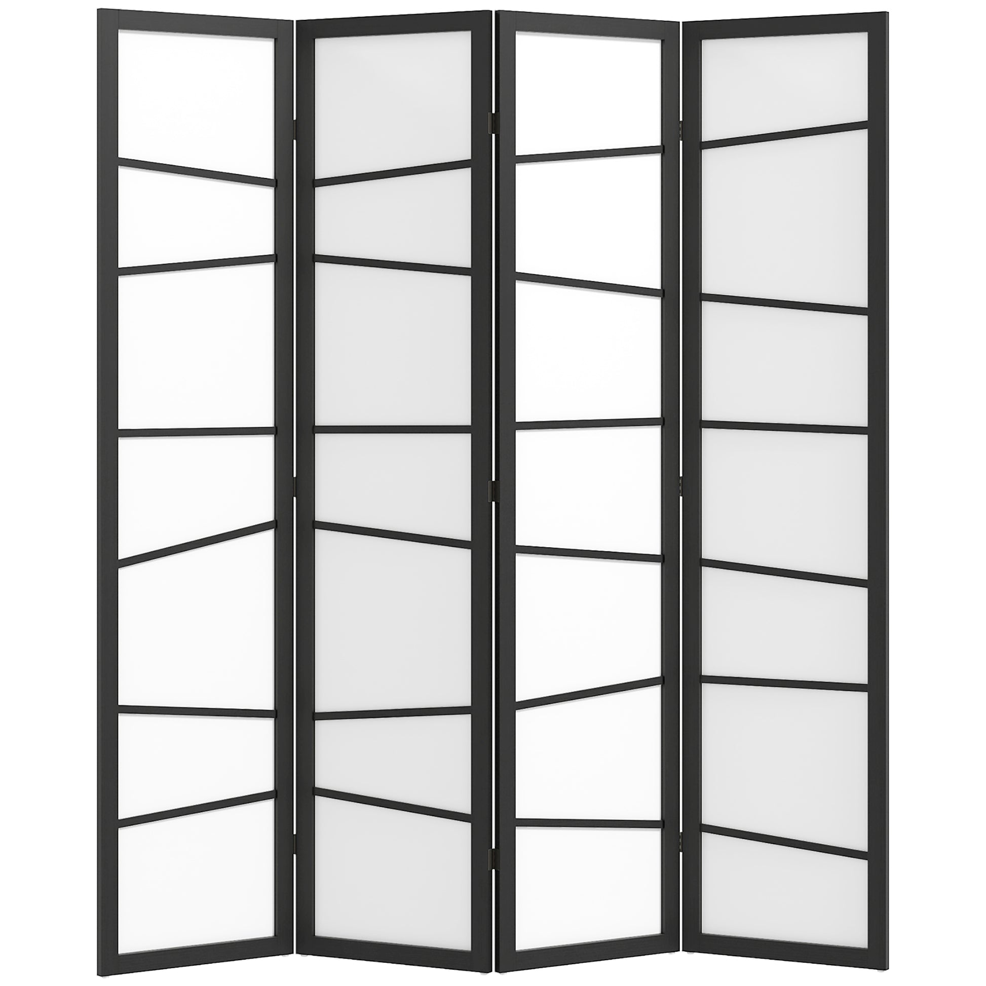 5.6ft Folding Room Divider, 4 Panel Wall Partition with Wood Frame for Bedroom, Home Office, White Room Dividers at Gallery Canada