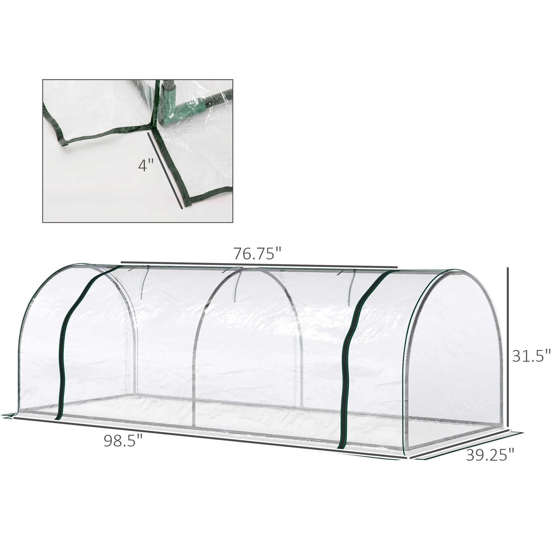 99" x 39" x 32" Mini Greenhouse Portable Hot House for Plants with Zippered Doors for Outdoor, Indoor, Garden, Clear Mini Greenhouses   at Gallery Canada