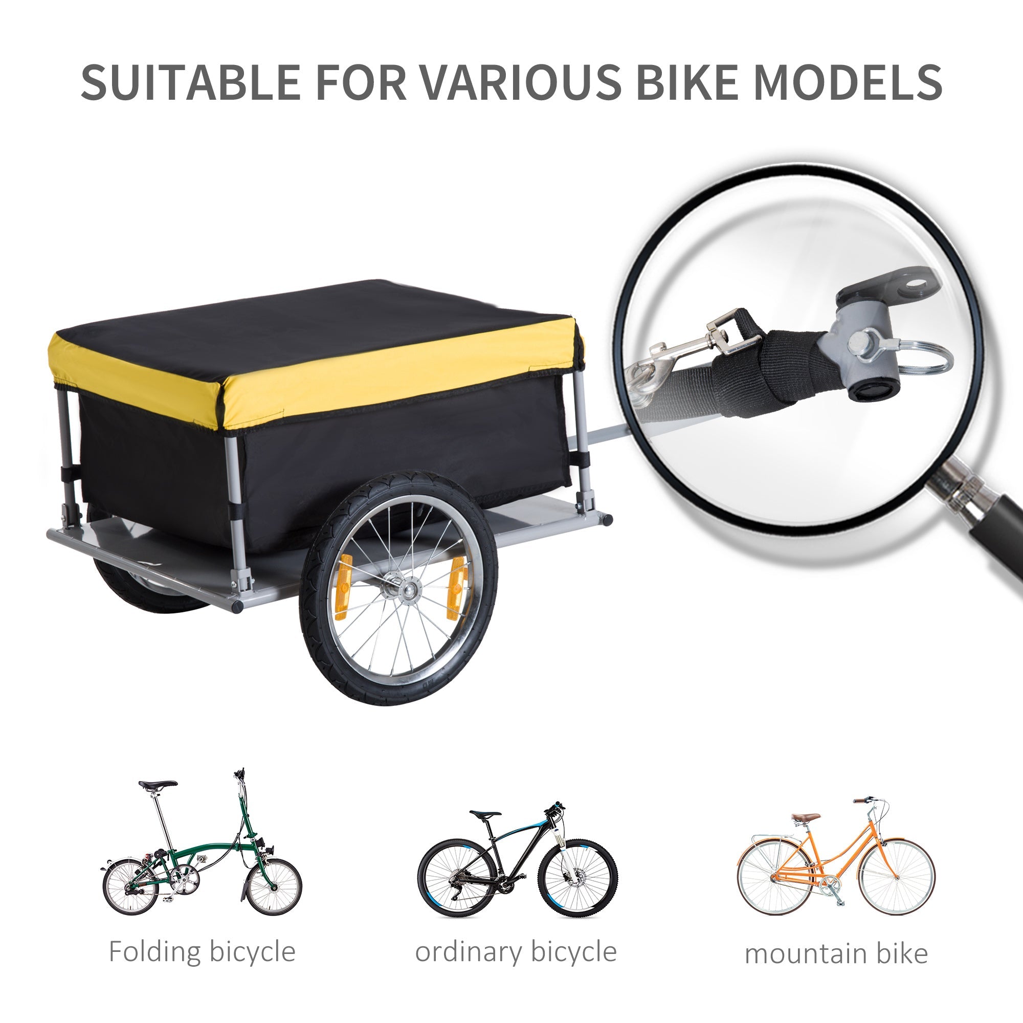 Bicycle Bike Cargo Trailer Garden Utility Cart Carrier Tool Yellow Bike Cargo Trailers   at Gallery Canada