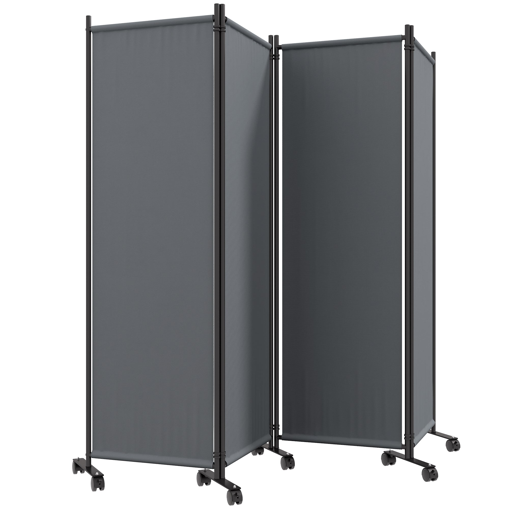 Folding Room Divider with Castor Wheels, Rolling Privacy Screen for Patio Backyard Pool Hot Tub, 5.6ft Tall Side Awnings Dark Grey at Gallery Canada