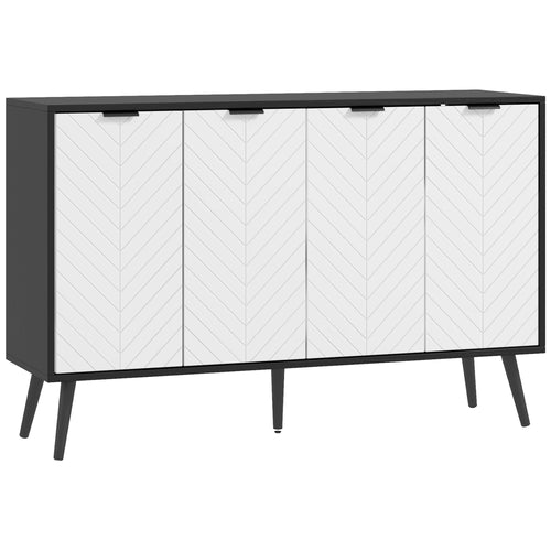 Modern Sideboard and Buffet, Dining Room Cabinet with Adjustable Shelves for Kitchen, Living Room, Black