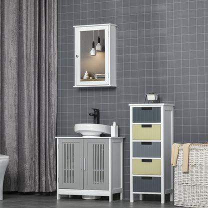 Bathroom Mirror Cabinet, Wall Mounted Medicine Cabinet, Storage Cupboard with Door and Shelves, White Mirror Medicine Cabinets   at Gallery Canada