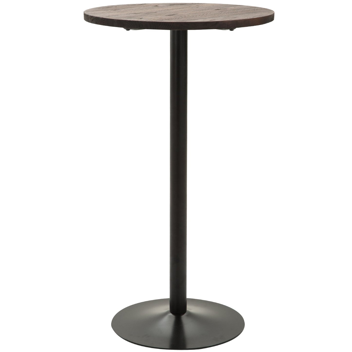 Round Bar Table 42 Inch Height, Industrial High Bistro Table with Metal Base and Elm Wood Top, Bar Height Table for Kitchen, Pub, Breakfast Area Bar Tables & Dining Tables   at Gallery Canada