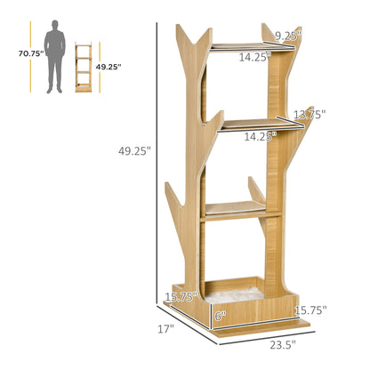 4-level Platform Cat Tree with Resting House, Activity Center for kittens, Cat Tower Furniture with Cushion, Oak Cat Towers   at Gallery Canada