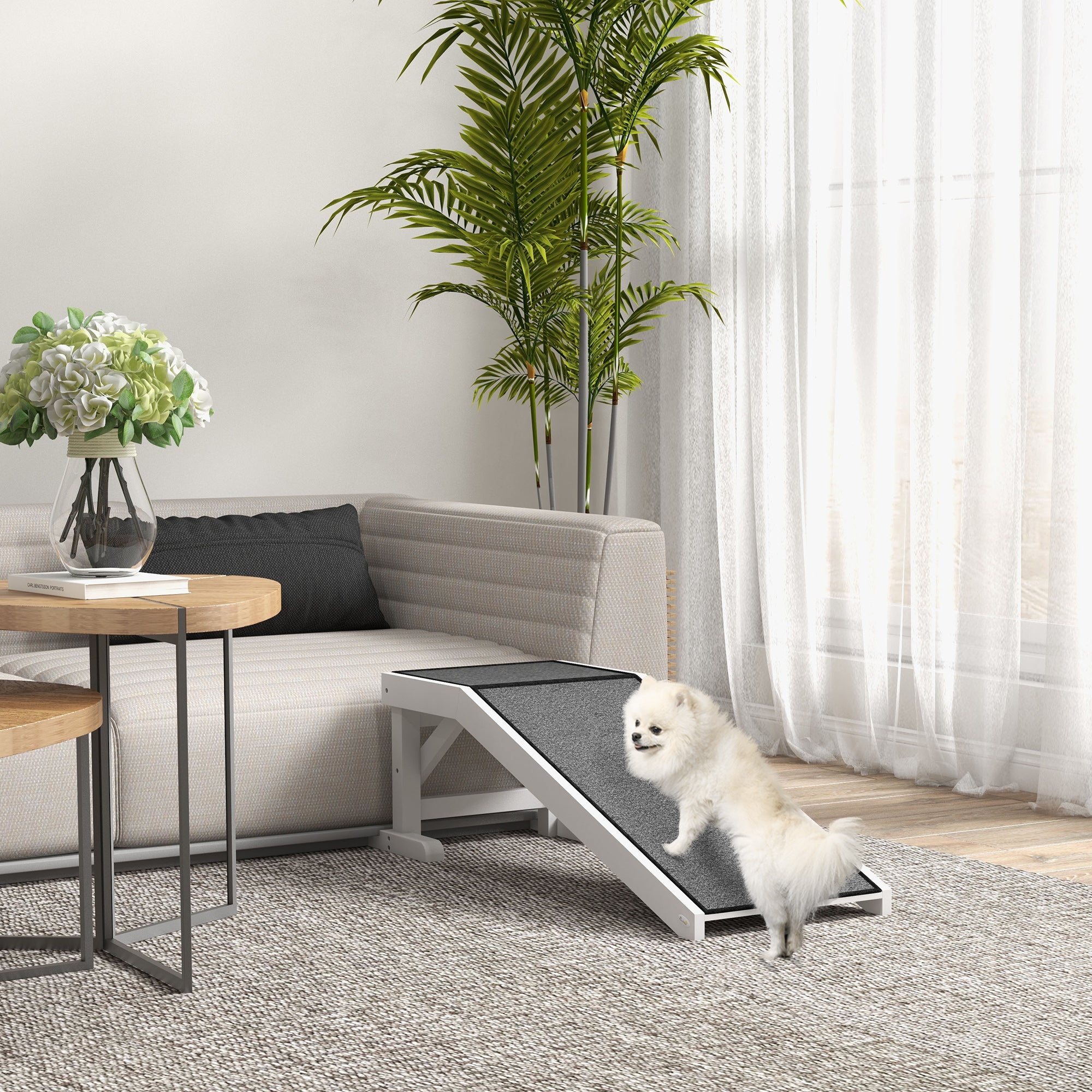 Pet Ramp, Bed Steps for Dogs Cats with Non-slip Carpet, 49