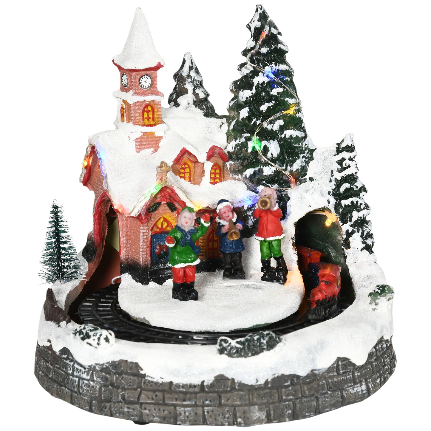 Desktop Christmas Decoration, Christmas Village Houses with Rotating Train, Battery Operated, Multicolored Christmas Village Houses   at Gallery Canada