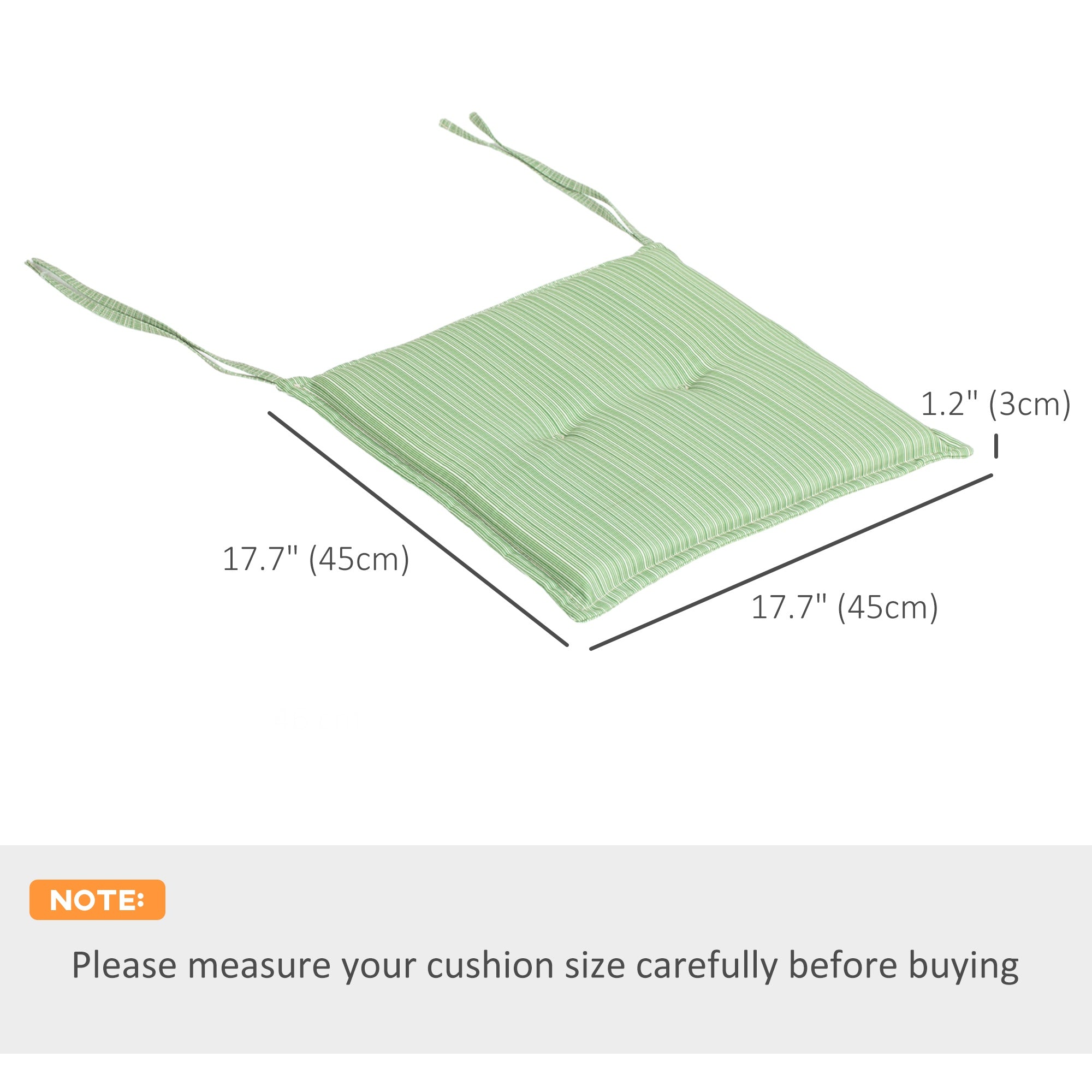 2-Piece Seat Cushion Replacement, Outdoor Patio Chair Cushions Set with Ties, Button Tufted, Green Patio Chair Cushions at Gallery Canada